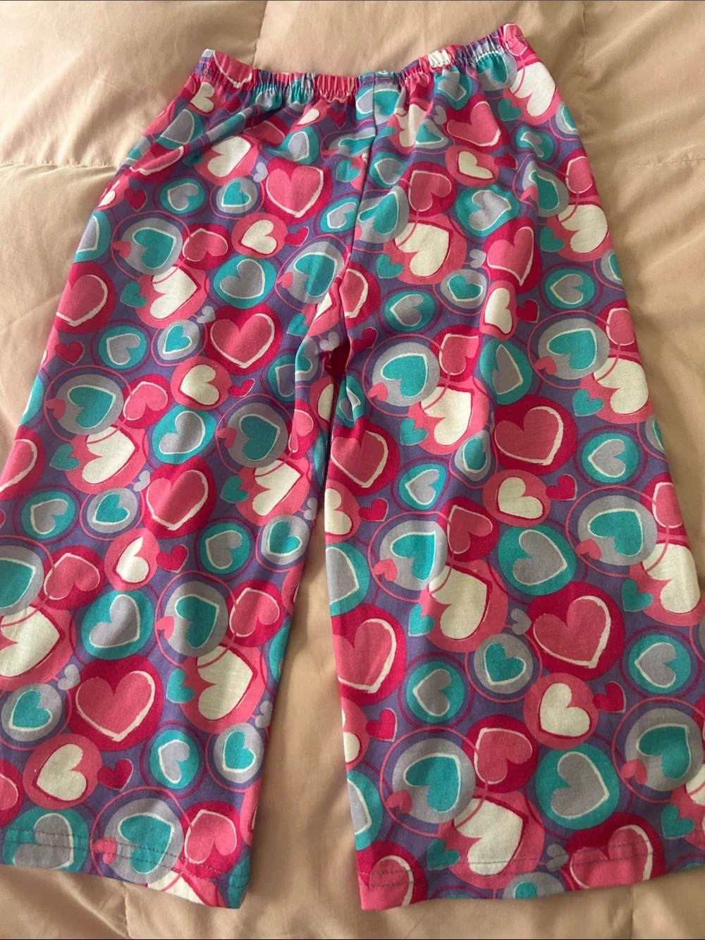 Xhilaration Girls' Heart-Print Pajama Bottoms - Pink, Blue & White